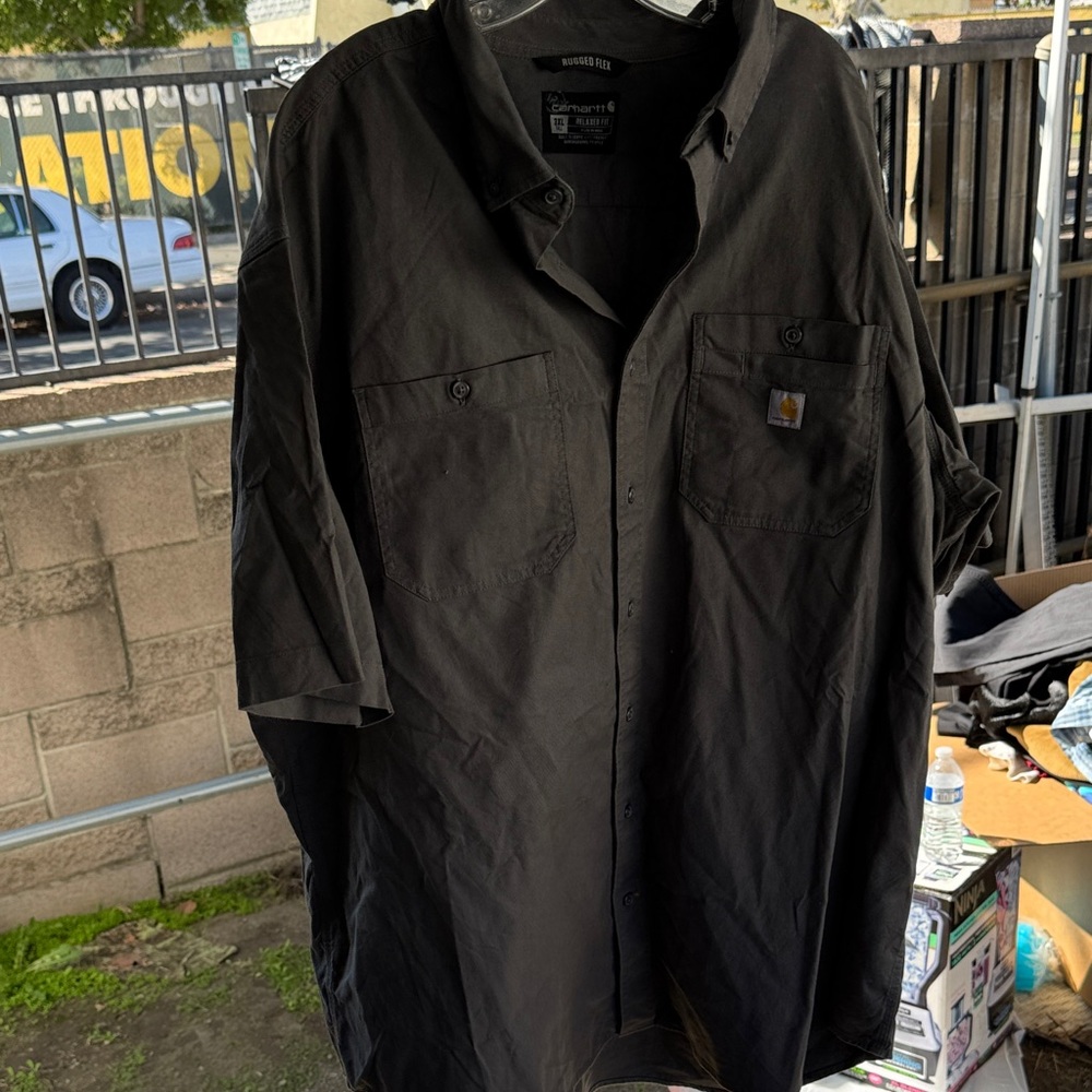 Carhartt Men's Black Button Up Shirt Jacket